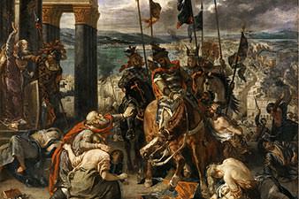 Eugène Ferdinand Victor Delacroix - the Sacking of Constantinople painting