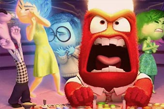 Out of control cartoon character freaking out all his friends