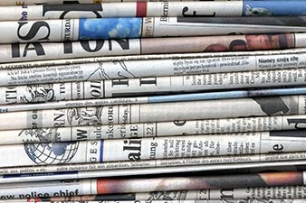 A stack of newspapers