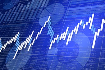 Share prices rising and falling